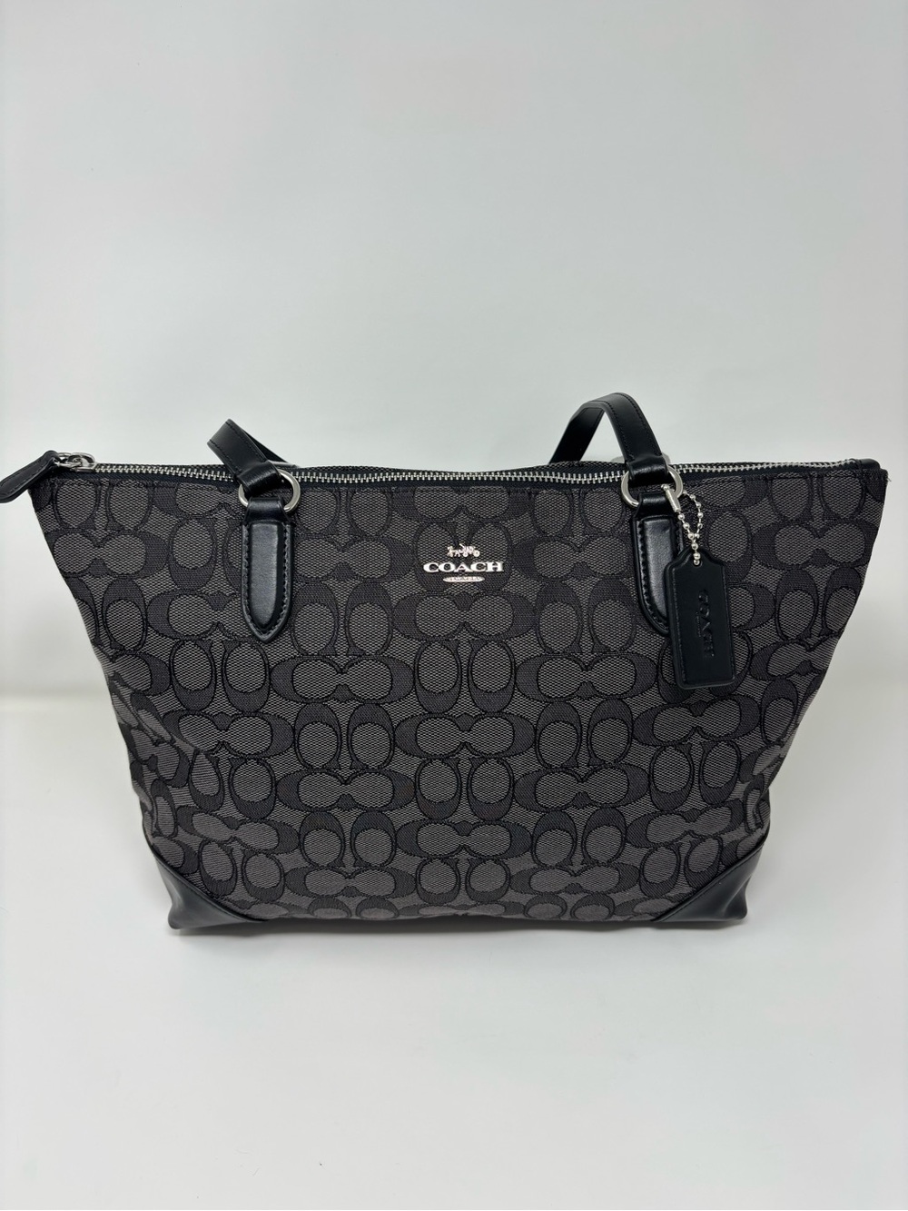 Coach Charcoal/Black Signature Tote